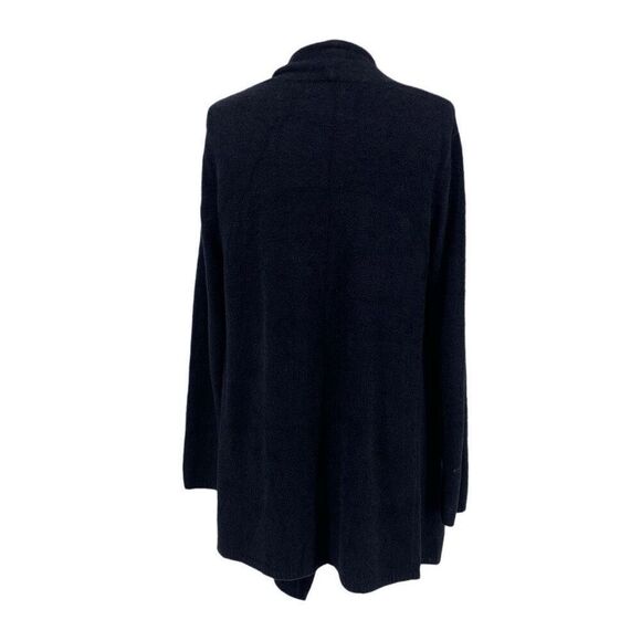 Barefoot Dreams Cozychic S/M Lite Island Wrap Cardigan Black Pockets Open Front - Picture 6 of 16